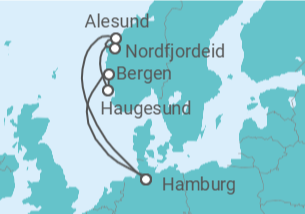 Reiseroute der Kreuzfahrt  Midsummer@Sea - mit Flug - AIDA