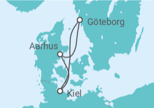 Reiseroute der Kreuzfahrt  Schweden, Dänemark - AIDA
