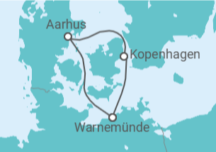 Reiseroute der Kreuzfahrt  Kurzreise nach Dänemark ab Warnemünde - AIDA