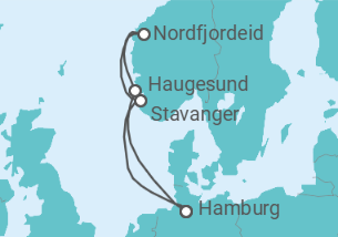 Reiseroute der Kreuzfahrt  30 Jahre AIDA mit No Angels - mit Flug - AIDA