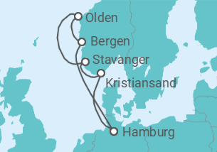 Reiseroute der Kreuzfahrt  30 Jahre AIDA mit Hermes House Band & DJ Antoine - mit Flug - AIDA
