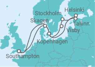 Reiseroute der Kreuzfahrt  Dänemark, Finnland, Estland, Schweden - mit Flug - Celebrity Cruises