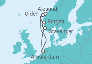 Reiseroute der Kreuzfahrt  Norwegen - mit Flug - Celebrity Cruises