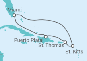 Reiseroute der Kreuzfahrt  Amerikanische Jungferninseln, St. Kitts Und Nevis Alles Inklusive - Celebrity Cruises