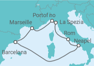 Reiseroute der Kreuzfahrt  Frankreich, Italien Alles Inklusive - Celebrity Cruises