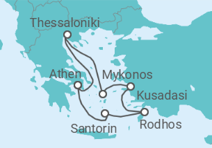Reiseroute der Kreuzfahrt  Odyssee der Sinne Alles Inklusive - Celebrity Cruises