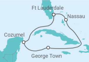 Reiseroute der Kreuzfahrt  Bahamas, Mexiko, Kaimaninseln Alles Inklusive - Celebrity Cruises