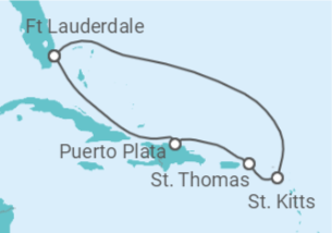 Reiseroute der Kreuzfahrt  Amerikanische Jungferninseln, St. Kitts Und Nevis Alles Inklusive - Celebrity Cruises