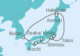 Reiseroute der Kreuzfahrt  Japan, Südkorea Alles Inklusive - Celebrity Cruises