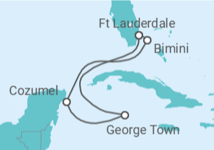 Reiseroute der Kreuzfahrt  Mexiko, Kaimaninseln Alles Inklusive - Celebrity Cruises