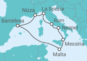 Reiseroute der Kreuzfahrt  Malta, Italien, Frankreich Alles Inklusive - Celebrity Cruises