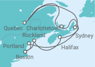 Reiseroute der Kreuzfahrt  Kanada Alles Inklusive - Celebrity Cruises