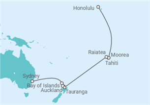 Reiseroute der Kreuzfahrt  Französisch-polynesien, Neuseeland Alles Inklusive - Celebrity Cruises