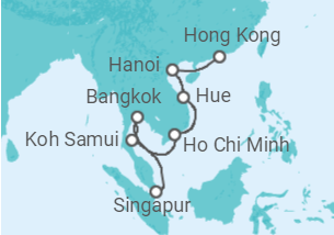 Reiseroute der Kreuzfahrt  Thailand, Vietnam Alles Inklusive - Celebrity Cruises