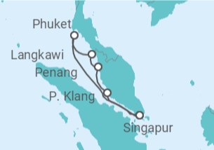 Reiseroute der Kreuzfahrt  Thailand, Malaysia Alles Inklusive - Celebrity Cruises