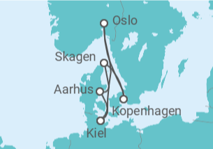 Reiseroute der Kreuzfahrt  Skandinavische Highlights ab Kiel  Alles Inklusive - AIDA