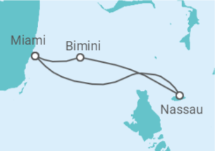 Reiseroute der Kreuzfahrt  Bahamas - Virgin Voyages