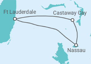 Reiseroute der Kreuzfahrt  Bahamas - Disney Cruise Line