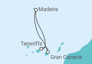Reiseroute der Kreuzfahrt  Kanaren Alles Inklusive - Costa Kreuzfahrten