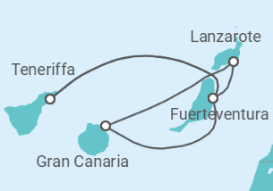 Reiseroute der Kreuzfahrt  Kanaren - Costa Kreuzfahrten
