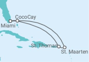 Reiseroute der Kreuzfahrt  Sint Maarten, Amerikanische Jungferninseln - Royal Caribbean