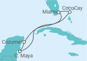Reiseroute der Kreuzfahrt  Mexiko - Royal Caribbean