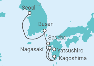 Reiseroute der Kreuzfahrt  Südkorea, Japan Alles Inklusive - Costa Kreuzfahrten