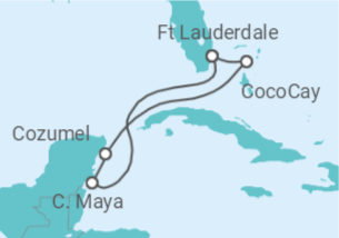 Reiseroute der Kreuzfahrt  Mexiko - Royal Caribbean