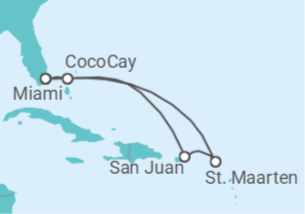 Reiseroute der Kreuzfahrt  Sint Maarten, Puerto Rico - Royal Caribbean