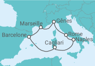 Reiseroute der Kreuzfahrt  Griechenland, Italien, Frankreich, Spanien Alles Inklusive - mit flug - Celebrity Cruises