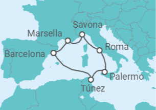 Reiseroute der Kreuzfahrt  Italien, Frankreich Alles Inklusive - mit flug - Celebrity Cruises