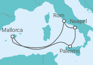 Reiseroute der Kreuzfahrt  7 Nächte - La dolce vita - ab/bis Palma - Mein Schiff