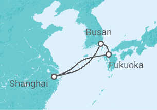 Reiseroute der Kreuzfahrt  Japan, Südkorea - MSC Cruises