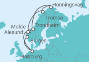Reiseroute der Kreuzfahrt  Norwegen - MSC Cruises