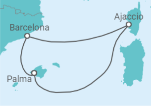 Reiseroute der Kreuzfahrt  4 Nächte - Mein Schiff Millennium Cruise - ab/bis Palma - Mein Schiff