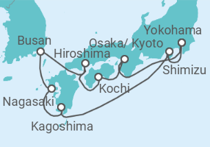 Reiseroute der Kreuzfahrt  Japan, Südkorea Alles Inklusive - Celebrity Cruises