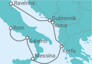 Reiseroute der Kreuzfahrt  Kroatien, Montenegro, Griechenland, Italien - mit flug - Royal Caribbean