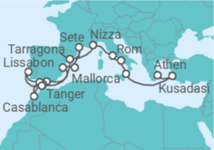 Reiseroute der Kreuzfahrt  Türkei - Celestyal Cruises