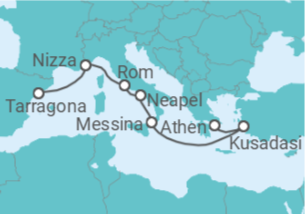 Reiseroute der Kreuzfahrt  Türkei - Celestyal Cruises