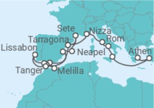 Reiseroute der Kreuzfahrt  Türkei - Celestyal Cruises