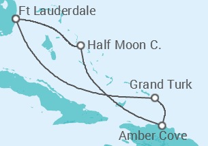 Reiseroute der Kreuzfahrt  Bahamas - Holland America Line