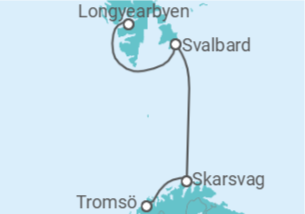 Reiseroute der Kreuzfahrt  Tromsø to Longyearbyen - Silversea