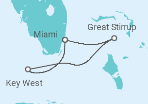 Reiseroute der Kreuzfahrt  USA - NCL Norwegian Cruise Line
