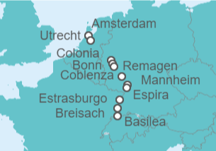 Reiseroute der Kreuzfahrt  Norwegen ab Hamburg - AIDA