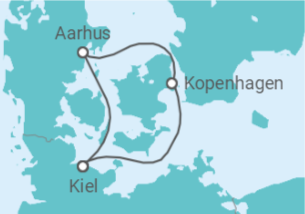 Reiseroute der Kreuzfahrt  Minikreuzfahrt nach Dänemark ab Kiel - AIDA