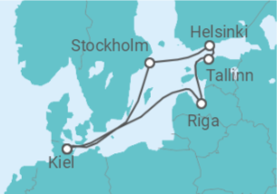 Reiseroute der Kreuzfahrt  Weihnachtsmärkte in der Ostsee ab Kiel 2 - AIDA