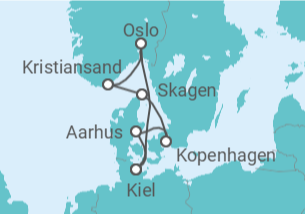 Reiseroute der Kreuzfahrt  Orient ab Dubai 2 - AIDA