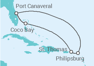 Reiseroute der Kreuzfahrt  Amerikanische Jungferninseln, Puerto Rico - mit flug - Royal Caribbean