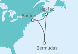 Reiseroute der Kreuzfahrt  Kanada, Bermudas - NCL Norwegian Cruise Line