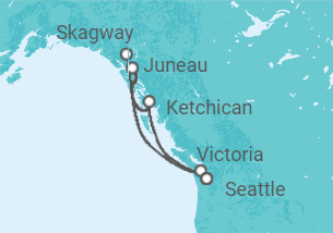 Reiseroute der Kreuzfahrt  Inside Passage (Roundtrip Seattle) - Princess Cruises
